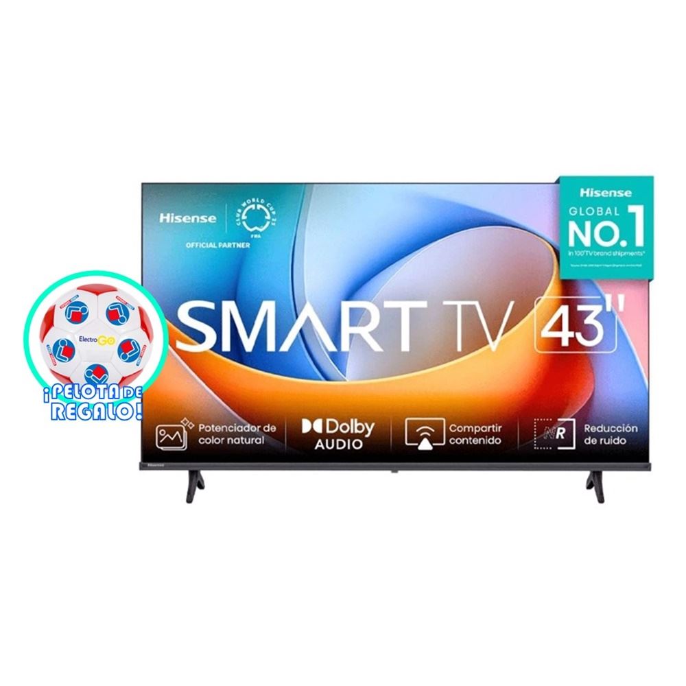 TELEVISOR HISENSE 43' FHD SMART TV 43A4NV VIDAA + PELOTA DE REGALO